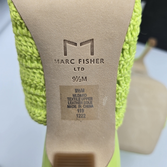 NIB Marc Fisher LTD Dako Square Toe Heeled Slip-on Dress Sandals—Light Green—9.5 - Picture 12 of 16